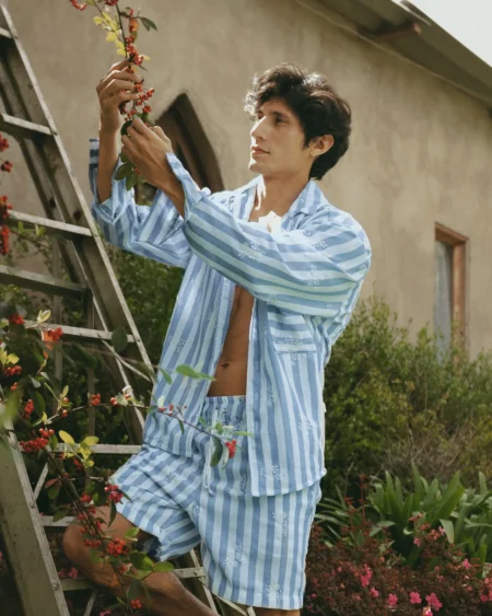 Set camisa oversized de abotonar y short en A