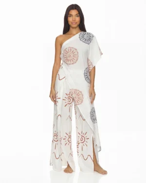 Set Lotus blusón asimétrico y pantalón bota extra ancha